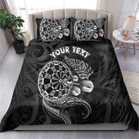 Personalised New Zealand Aotearoa Darts Masters Bedding Set Tribal Silver Fern and Ta Moko Dartboard LT03 - Polynesian Pride