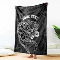 Personalised New Zealand Aotearoa Darts Masters Blanket Tribal Silver Fern and Ta Moko Dartboard LT03 - Polynesian Pride