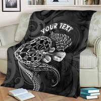 Personalised New Zealand Aotearoa Darts Masters Blanket Tribal Silver Fern and Ta Moko Dartboard LT03 - Polynesian Pride
