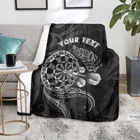Personalised New Zealand Aotearoa Darts Masters Blanket Tribal Silver Fern and Ta Moko Dartboard LT03 - Polynesian Pride