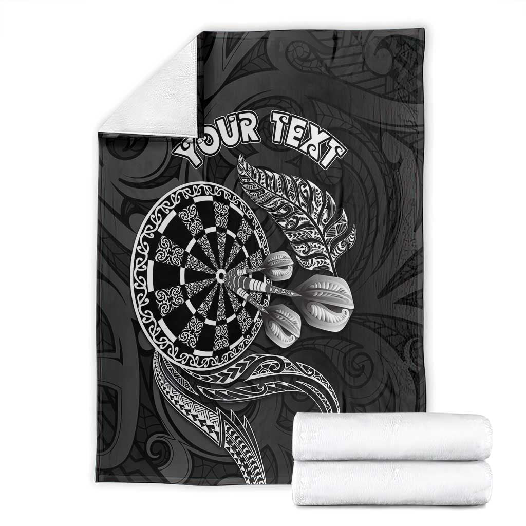 Personalised New Zealand Aotearoa Darts Masters Blanket Tribal Silver Fern and Ta Moko Dartboard LT03 - Polynesian Pride