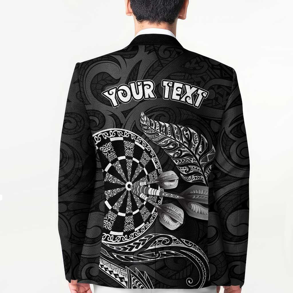 Personalised New Zealand Aotearoa Darts Masters Blazer Tribal Silver Fern and Ta Moko Dartboard LT03 - Polynesian Pride