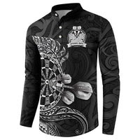Personalised New Zealand Aotearoa Darts Masters Button Sweatshirt Tribal Silver Fern and Ta Moko Dartboard LT03 - Polynesian Pride