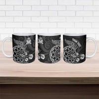 Personalised New Zealand Aotearoa Darts Masters Ceramic Mug Tribal Silver Fern and Ta Moko Dartboard LT03 - Polynesian Pride