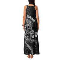 Personalised New Zealand Aotearoa Darts Masters Family Matching Tank Maxi Dress and Hawaiian Shirt Tribal Silver Fern and Ta Moko Dartboard LT03 - Polynesian Pride
