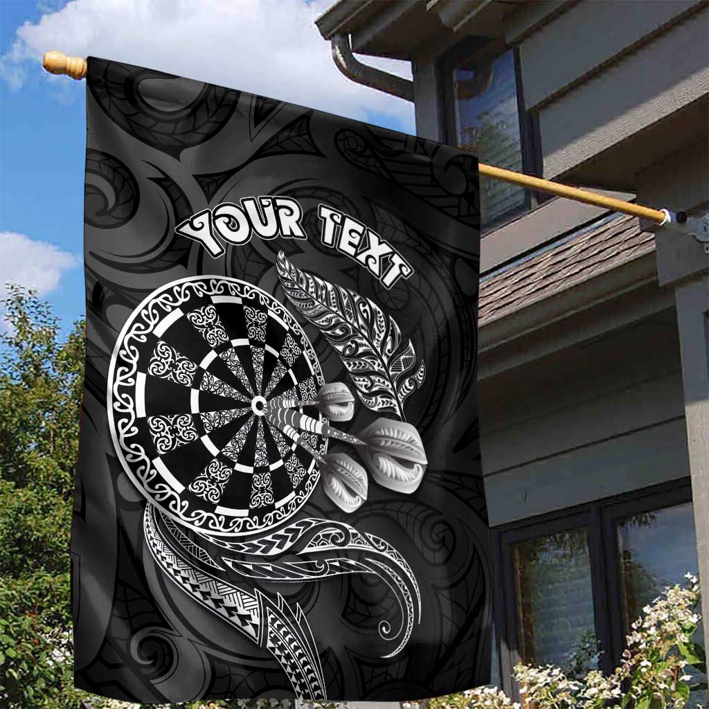 Personalised New Zealand Aotearoa Darts Masters Garden Flag Tribal Silver Fern and Ta Moko Dartboard LT03 - Polynesian Pride