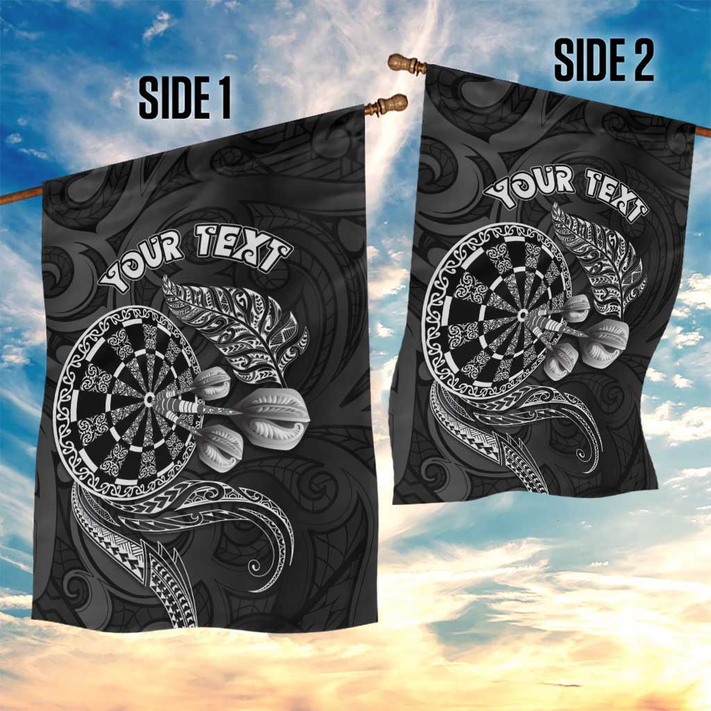 Personalised New Zealand Aotearoa Darts Masters Garden Flag Tribal Silver Fern and Ta Moko Dartboard LT03 - Polynesian Pride