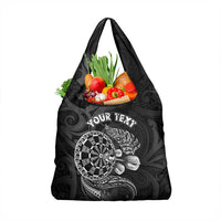 Personalised New Zealand Aotearoa Darts Masters Grocery Bag Tribal Silver Fern and Ta Moko Dartboard LT03 1-pack One Size Black - Polynesian Pride