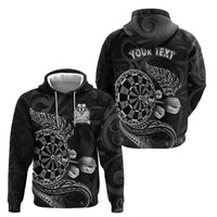 Personalised New Zealand Aotearoa Darts Masters Hoodie Tribal Silver Fern and Ta Moko Dartboard LT03 - Polynesian Pride