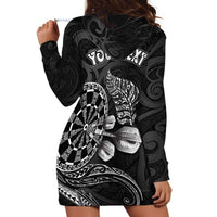 Personalised New Zealand Aotearoa Darts Masters Hoodie Dress Tribal Silver Fern and Ta Moko Dartboard LT03 - Polynesian Pride