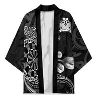 Personalised New Zealand Aotearoa Darts Masters Kimono Tribal Silver Fern and Ta Moko Dartboard LT03 Unisex Black - Polynesian Pride