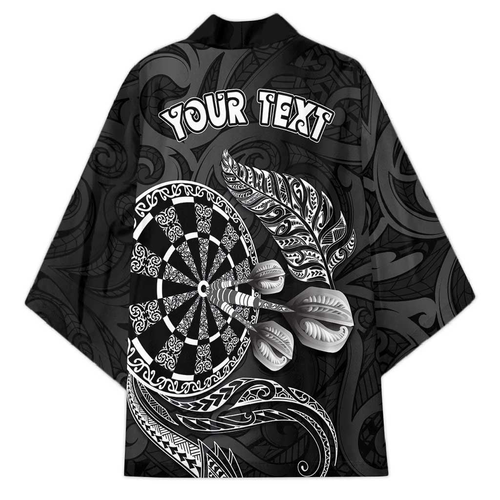 Personalised New Zealand Aotearoa Darts Masters Kimono Tribal Silver Fern and Ta Moko Dartboard LT03 - Polynesian Pride