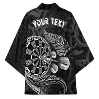 Personalised New Zealand Aotearoa Darts Masters Kimono Tribal Silver Fern and Ta Moko Dartboard LT03 - Polynesian Pride