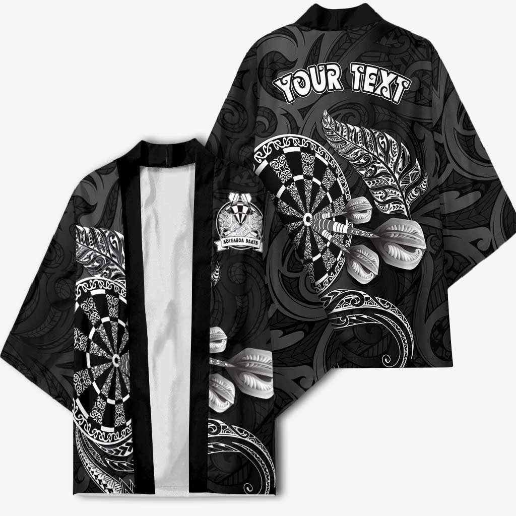 Personalised New Zealand Aotearoa Darts Masters Kimono Tribal Silver Fern and Ta Moko Dartboard LT03 - Polynesian Pride