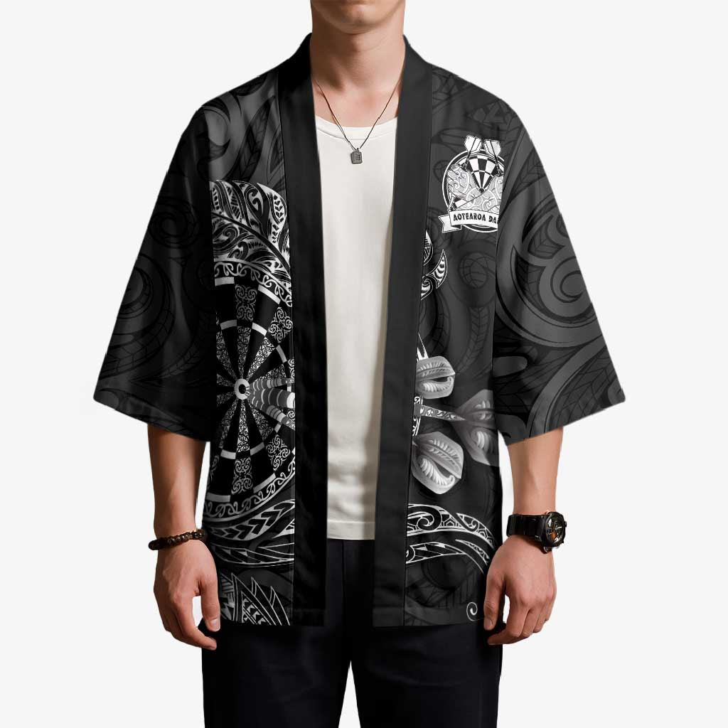 Personalised New Zealand Aotearoa Darts Masters Kimono Tribal Silver Fern and Ta Moko Dartboard LT03 - Polynesian Pride