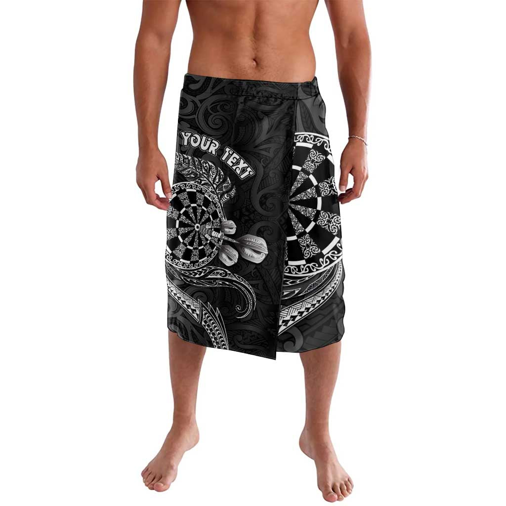 Personalised New Zealand Aotearoa Darts Masters Lavalava Tribal Silver Fern and Ta Moko Dartboard LT03 Black - Polynesian Pride
