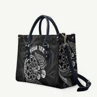 Personalised New Zealand Aotearoa Darts Masters Leather Bag Tribal Silver Fern and Ta Moko Dartboard LT03 Black - Polynesian Pride