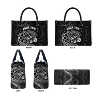 Personalised New Zealand Aotearoa Darts Masters Leather Bag Tribal Silver Fern and Ta Moko Dartboard LT03 - Polynesian Pride