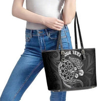 Personalised New Zealand Aotearoa Darts Masters Leather Tote Bag Tribal Silver Fern and Ta Moko Dartboard LT03 - Polynesian Pride
