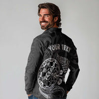 Personalised New Zealand Aotearoa Darts Masters Long Sleeve Polo Shirt Tribal Silver Fern and Ta Moko Dartboard LT03 - Polynesian Pride