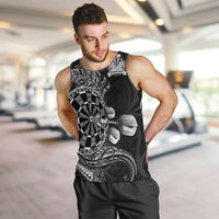 Personalised New Zealand Aotearoa Darts Masters Men Tank Top Tribal Silver Fern and Ta Moko Dartboard LT03 Black - Polynesian Pride