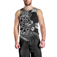 Personalised New Zealand Aotearoa Darts Masters Men Tank Top Tribal Silver Fern and Ta Moko Dartboard LT03 - Polynesian Pride