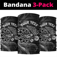 Personalised New Zealand Aotearoa Darts Masters Neck Gaiter Tribal Silver Fern and Ta Moko Dartboard LT03 package One Size: 25*50cm Black - Polynesian Pride