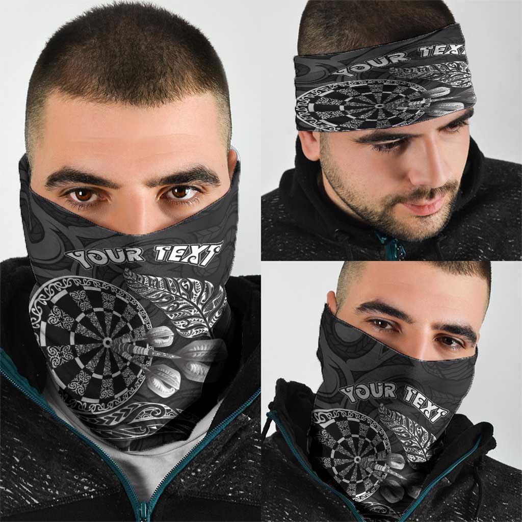 Personalised New Zealand Aotearoa Darts Masters Neck Gaiter Tribal Silver Fern and Ta Moko Dartboard LT03 - Polynesian Pride