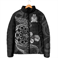 Personalised New Zealand Aotearoa Darts Masters Padded Jacket Tribal Silver Fern and Ta Moko Dartboard LT03 - Polynesian Pride