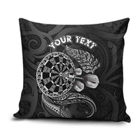 Personalised New Zealand Aotearoa Darts Masters Pillow Cover Tribal Silver Fern and Ta Moko Dartboard LT03 Black - Polynesian Pride