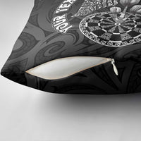 Personalised New Zealand Aotearoa Darts Masters Pillow Cover Tribal Silver Fern and Ta Moko Dartboard LT03 - Polynesian Pride