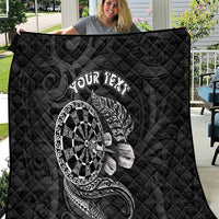 Personalised New Zealand Aotearoa Darts Masters Quilt Tribal Silver Fern and Ta Moko Dartboard LT03 Black - Polynesian Pride