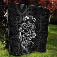 Personalised New Zealand Aotearoa Darts Masters Quilt Tribal Silver Fern and Ta Moko Dartboard LT03 - Polynesian Pride