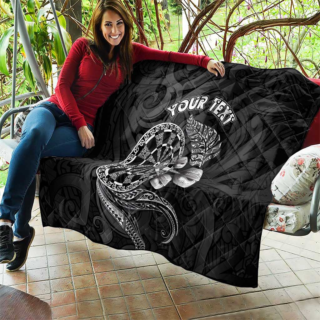 Personalised New Zealand Aotearoa Darts Masters Quilt Tribal Silver Fern and Ta Moko Dartboard LT03 - Polynesian Pride