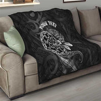 Personalised New Zealand Aotearoa Darts Masters Quilt Tribal Silver Fern and Ta Moko Dartboard LT03 - Polynesian Pride