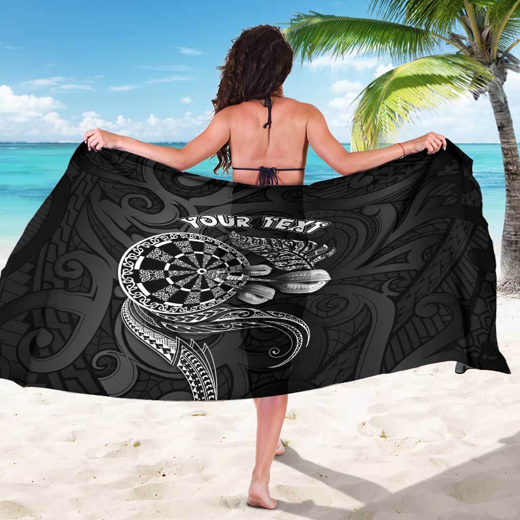 Personalised New Zealand Aotearoa Darts Masters Sarong Tribal Silver Fern and Ta Moko Dartboard LT03 - Polynesian Pride