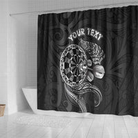 Personalised New Zealand Aotearoa Darts Masters Shower Curtain Tribal Silver Fern and Ta Moko Dartboard LT03 - Polynesian Pride
