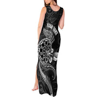 Personalised New Zealand Aotearoa Darts Masters Tank Maxi Dress Tribal Silver Fern and Ta Moko Dartboard LT03 - Polynesian Pride