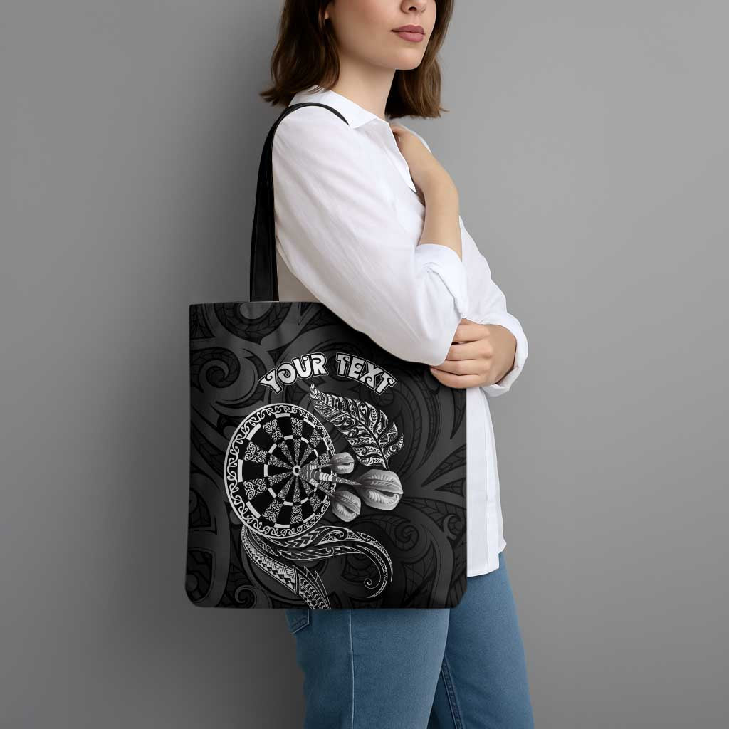 Personalised New Zealand Aotearoa Darts Masters Tote Bag Tribal Silver Fern and Ta Moko Dartboard LT03 - Polynesian Pride