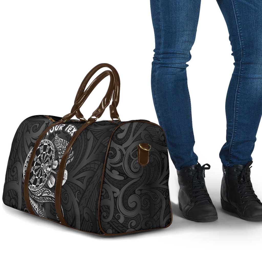 Personalised New Zealand Aotearoa Darts Masters Travel Bag Tribal Silver Fern and Ta Moko Dartboard LT03 - Polynesian Pride