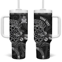 Personalised New Zealand Aotearoa Darts Masters Tumbler With Handle Tribal Silver Fern and Ta Moko Dartboard LT03 One Size: 40 oz Black - Polynesian Pride