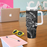 Personalised New Zealand Aotearoa Darts Masters Tumbler With Handle Tribal Silver Fern and Ta Moko Dartboard LT03 - Polynesian Pride