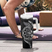 Personalised New Zealand Aotearoa Darts Masters Tumbler With Handle Tribal Silver Fern and Ta Moko Dartboard LT03 - Polynesian Pride