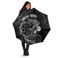 Personalised New Zealand Aotearoa Darts Masters Umbrella Tribal Silver Fern and Ta Moko Dartboard LT03 - Polynesian Pride