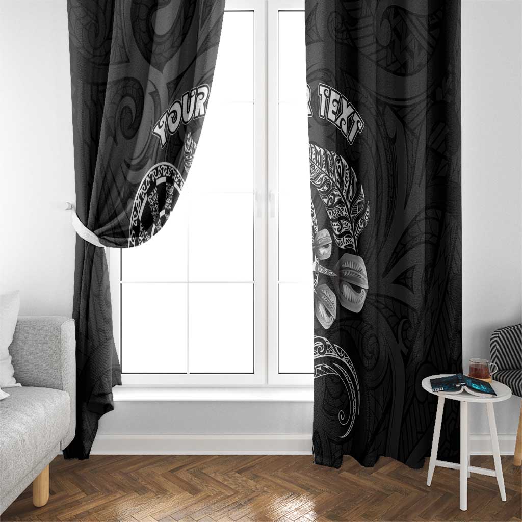 Personalised New Zealand Aotearoa Darts Masters Window Curtain Tribal Silver Fern and Ta Moko Dartboard LT03 - Polynesian Pride