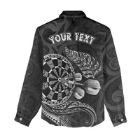 Personalised New Zealand Aotearoa Darts Masters Women Casual Shirt Tribal Silver Fern and Ta Moko Dartboard - Polynesian Pride