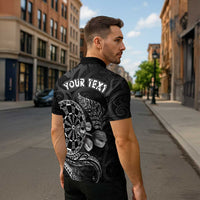 Personalised New Zealand Aotearoa Darts Masters Zipper Polo Shirt Tribal Silver Fern and Ta Moko Dartboard LT03 - Polynesian Pride