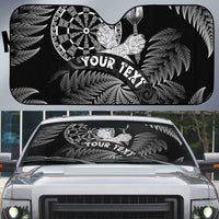 Personalised New Zealand Aotearoa Darts Masters Auto Sun Shade Silver Fern and Maori Spirit LT03 Black - Polynesian Pride