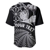 Personalised New Zealand Aotearoa Darts Masters Baseball Jersey Silver Fern and Maori Spirit LT03 - Polynesian Pride