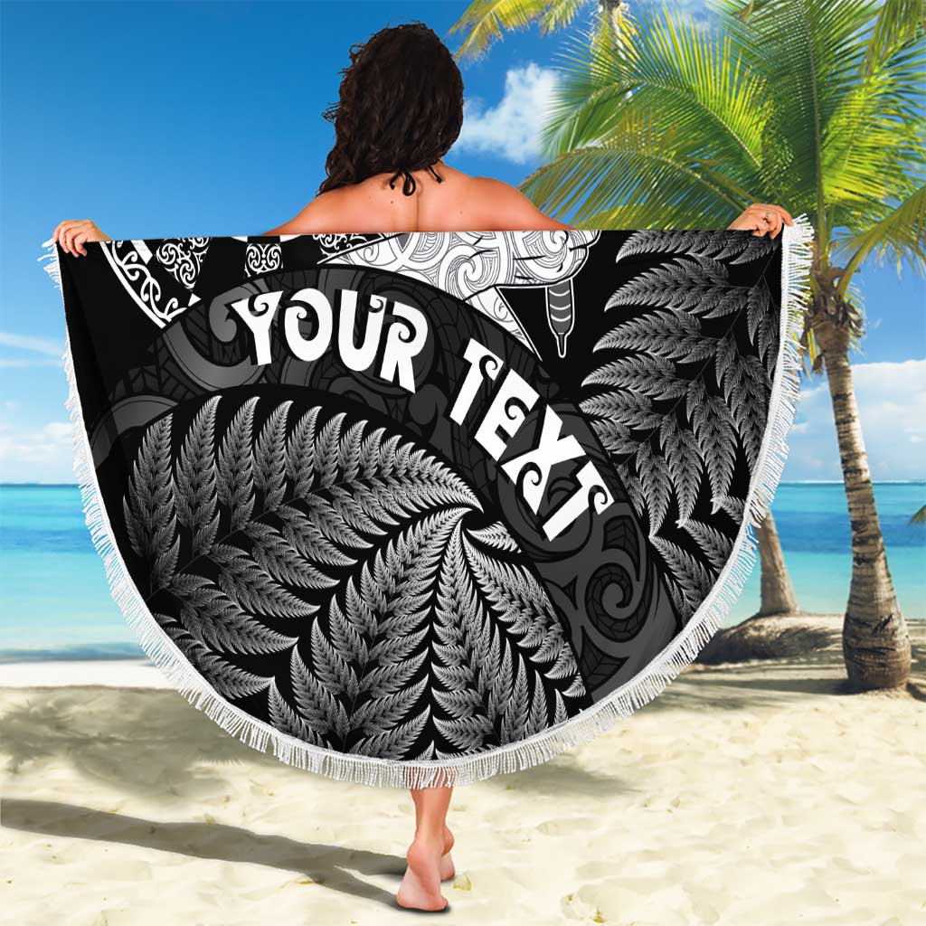 Personalised New Zealand Aotearoa Darts Masters Beach Blanket Silver Fern and Maori Spirit LT03 - Polynesian Pride